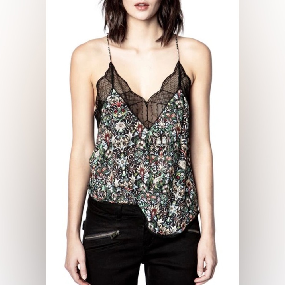 Zadig & Voltaire Christy Kaleido Floral Lace Camisole